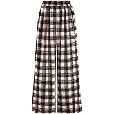 PRETTYGARDEN Casual Women's Pants 2026 Elastic Waist Palazzo Long Pajama Wide Leg Trousers Knit Fall Outfits with Pockets