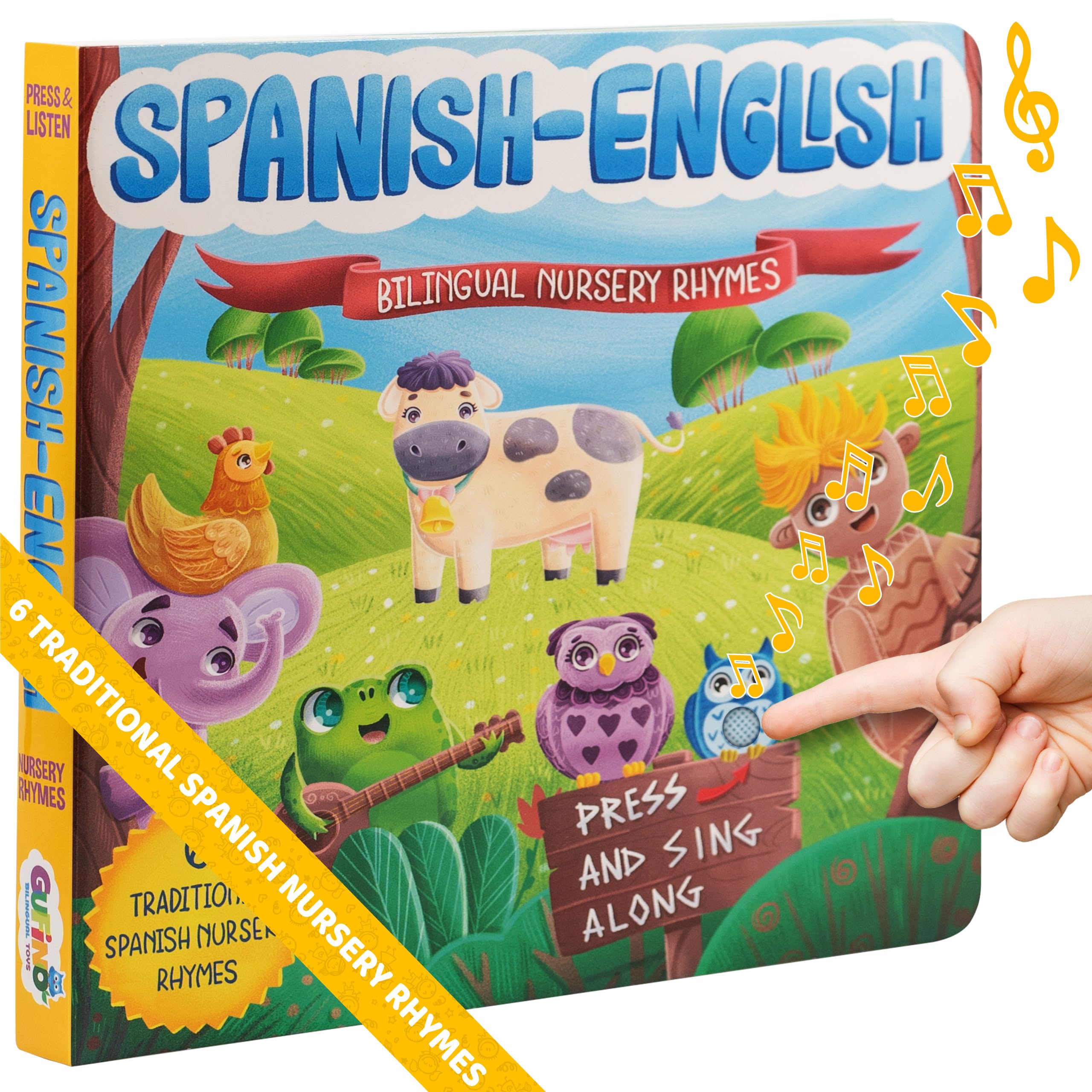 Photo 1 of English & Spanish Nursery Rhymes Book for Toddlers & Sound Books for 1 Year Old and Older, Perfect Baby Gifts 1 Year Old and Toddlers by Gufino