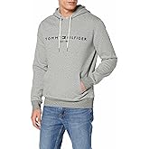 Tommy Hilfiger Men's Fleece Lined Logo Hoodie Gray XXL