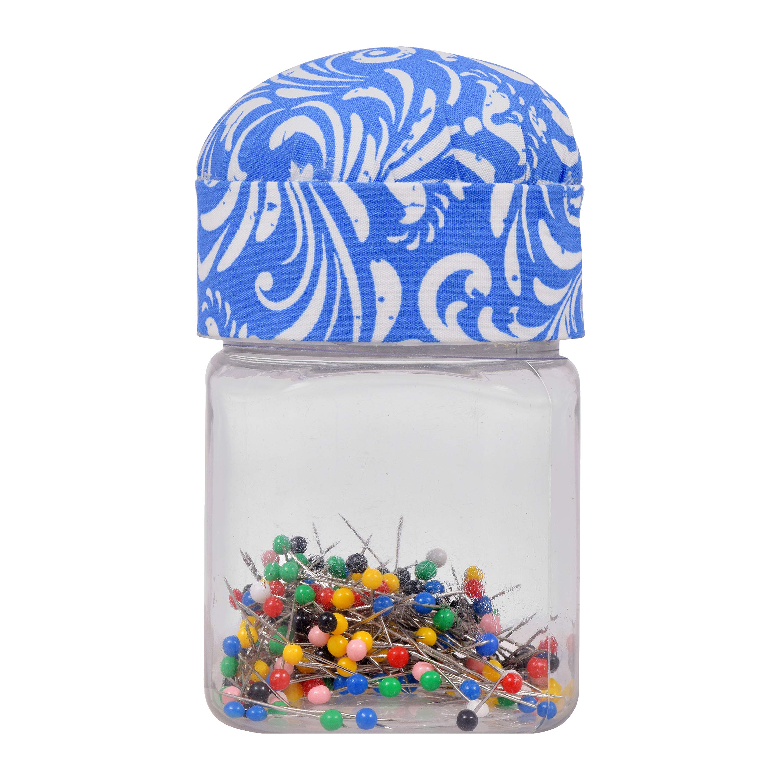 SINGER 47040 1-Inch Ball Head Jar with Pin Cushion Lid, Multicolor