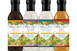 VALUBNDL: Walden Farms Salad Dressing Variety Pack – 4 Pack Combo (Balsamic, Caesar, Ranch, Italian) – 355ml Bottles – 1.42L 