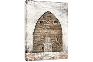 Yihui Arts Famrhouse Wall Art with Textured Old Barn Paintings Modern Abstract Rustic Artwork for Living Room Bedroom Bathroom
