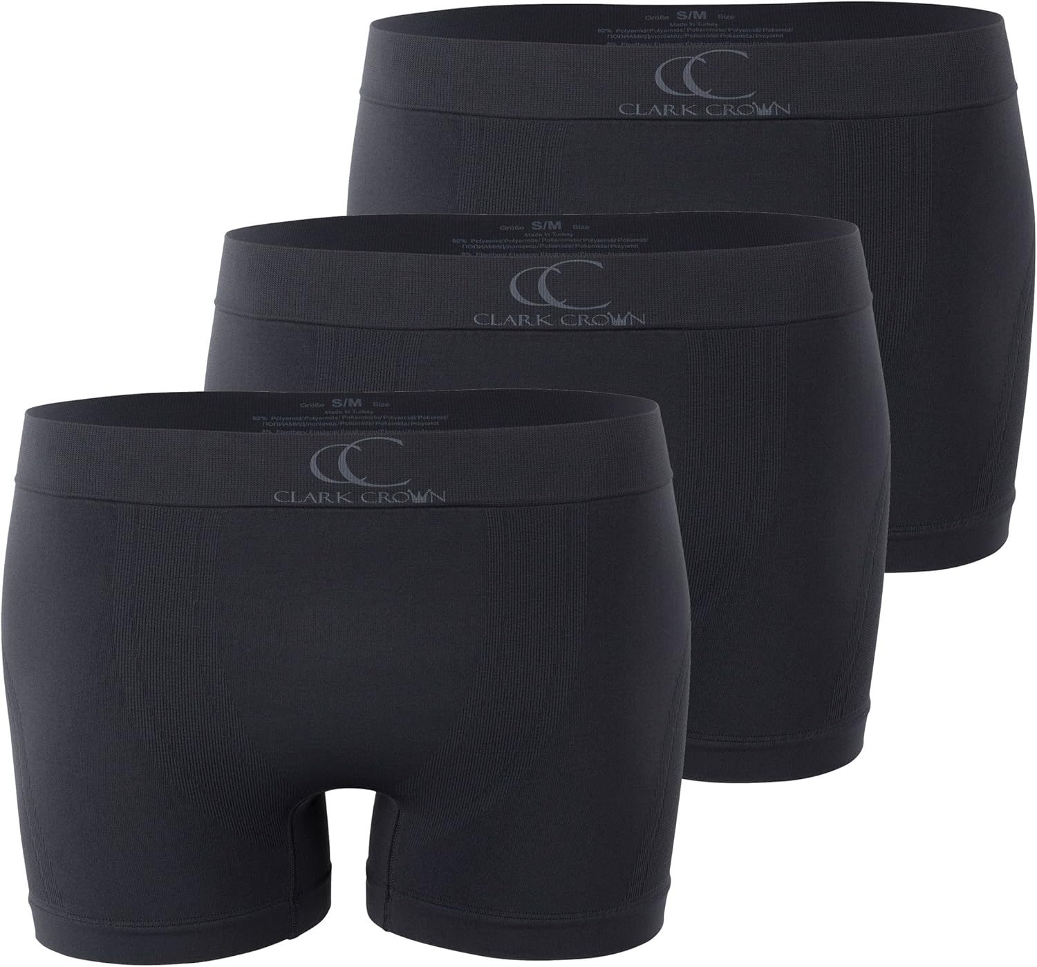 Clark Crown 3 Pack Men’s Underwear Boxer Briefs, Seamless Technology