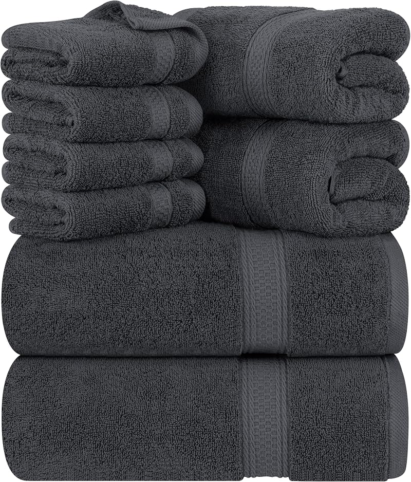 Utopia Towels 64 Piece Set Gray Cotton Hotel Quality Super Soft Absorbent