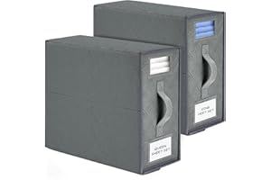 Betoores Bed Sheet Organizers and Storage, Foldable Bed Sheet Organizer for Duvet Covers, Bedding Organizer, Sheet Organizer for Linen Closet, Sheet Storage Organizer 2 Pack (Queen/King Size)-Grey