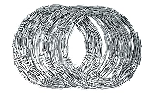 KINWAL Razor Wire Razor Ribbon Barbed Wire 18" 1 Coil 50 Feet Per Roll