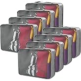 Silkfly 8 Pcs XL Packing Cube for Travel Luggage Organizer Suitcase High Capacity Large Packing Bag Bulk Reusable Mesh Travel Cube for Hiking Camping Accessory, 17.7 x 13 x 4.7 Inch(Gray)