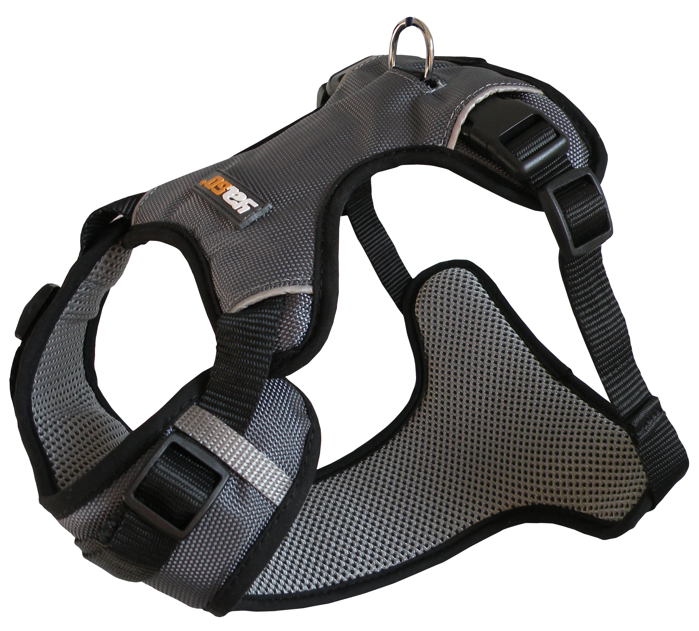 YAGO Sport Harness for Dogs, Grey, Adjustable, Size M 69-80 cm, Waterproof Fabric