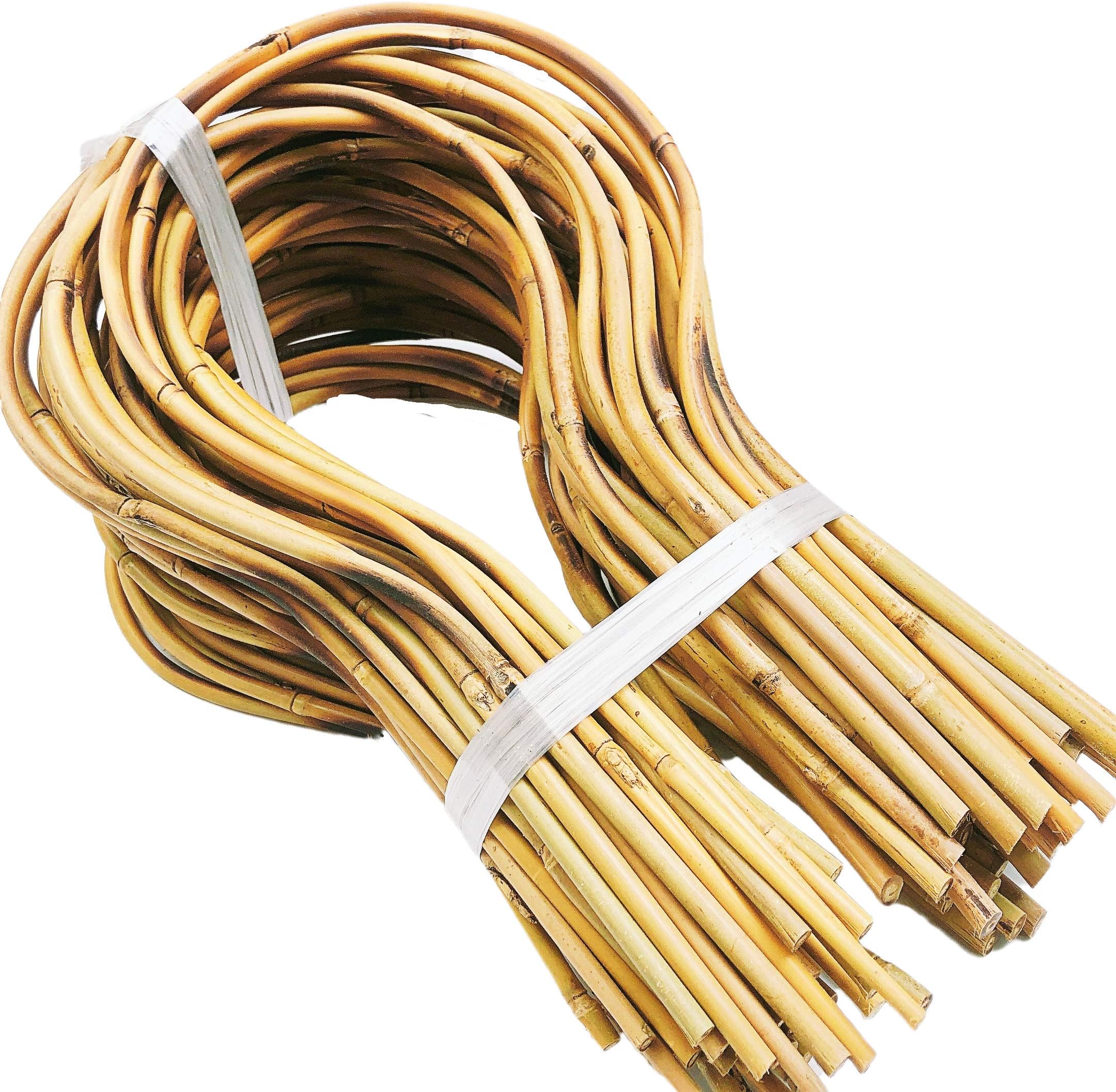 10 Pack Bamboo Hoop Trellis Circle Trellis for Potted Plants, Handmade 15 in. Bamboo Loop Stakes for Climbing Flowers and Vines