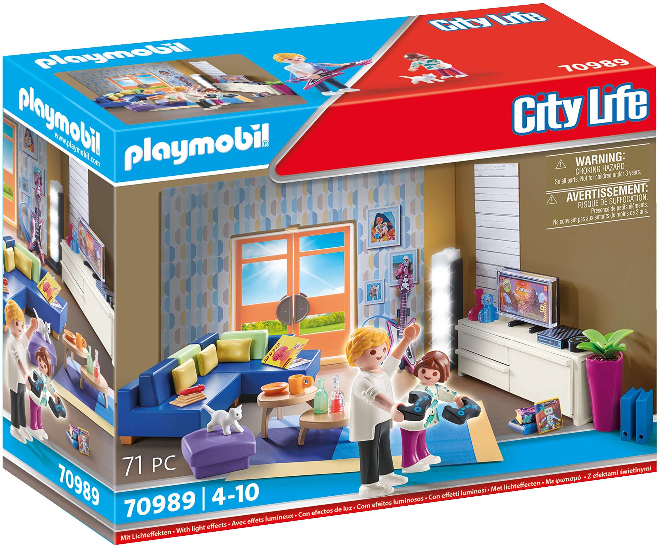 Playmobil City Life 70989 Family Room, With Light Effects, Toy for Children Ages 4+