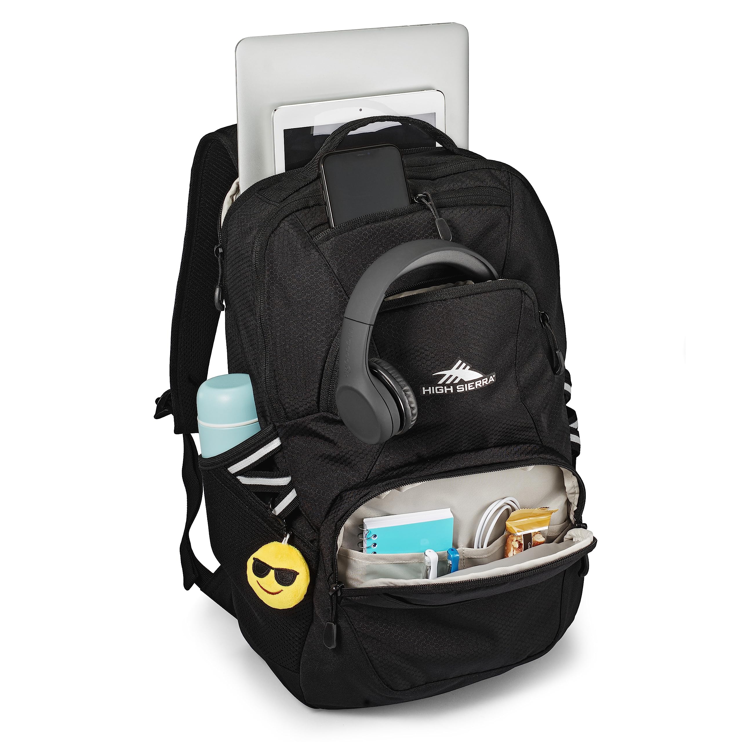 High Sierra Swoop Backpack with Laptop Pocket + Tablet Sleeve, Fits most 17” Laptops, 30L, Black