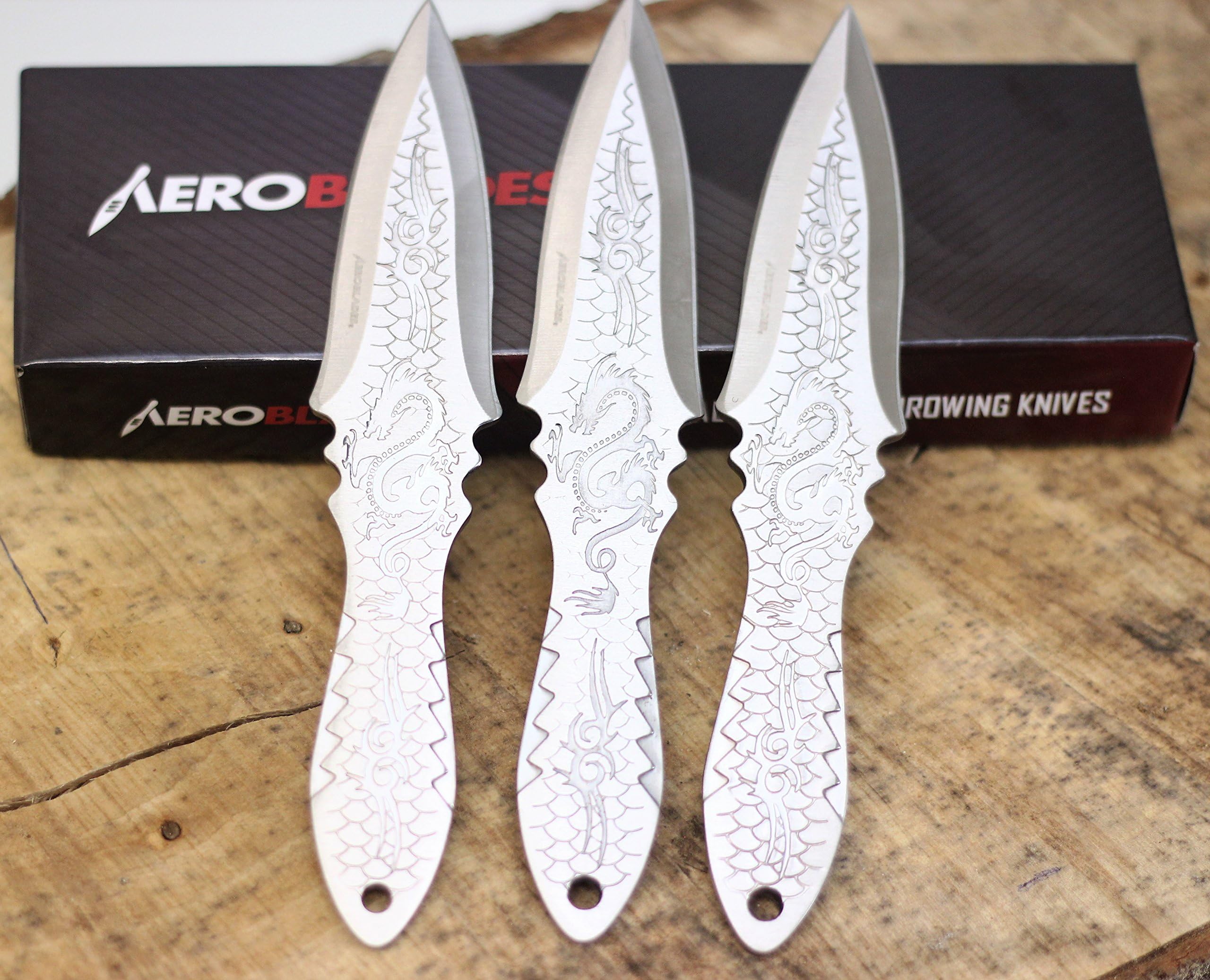 3 Pcs Set Dragon Etched Throwing Knife (AB6CHS)