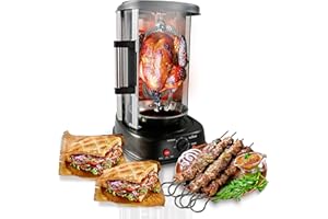 Nutrichef Countertop Vertical Rotating Oven - Rotisserie Shawarma Machine, Kebob Machine, Stain Resistant & Energy Efficient 
