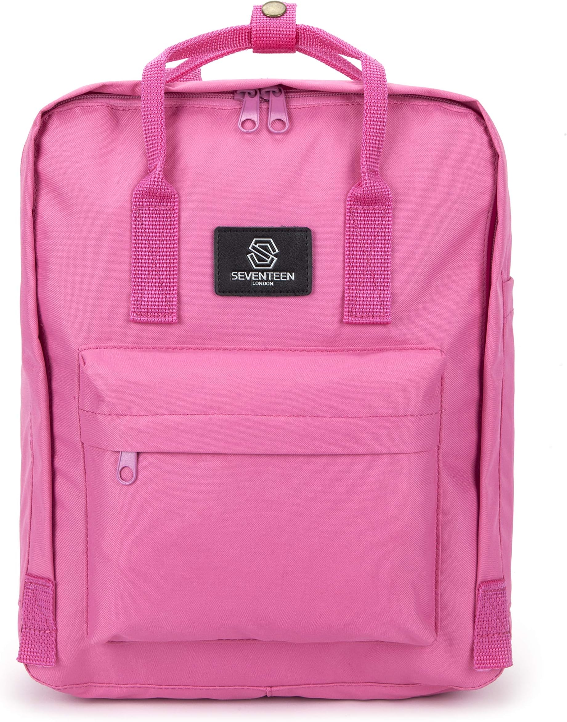 – Modern Urban Unisex Slim Simple Pink 'Dalston' Backpack in a Classic Scandinavian Schoolbag Design – Fits Laptop up to 13” – Daypack Perfect for School