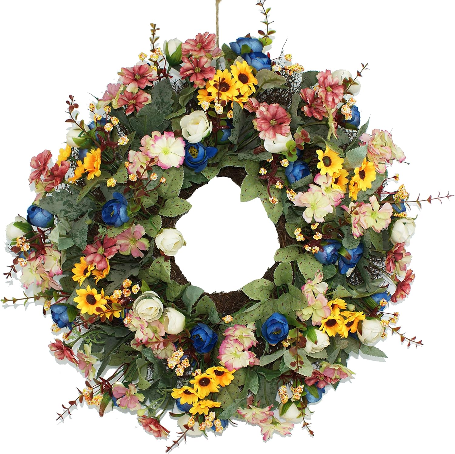 Amazon.de: Forevercute Seide Sommer Tür Kranz 40, 6 cm – Handgefertigt