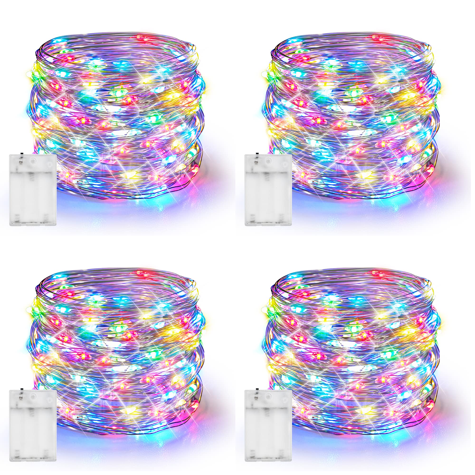Dazzle Bright Fairy Lights Battery Operated, 4 Pack
