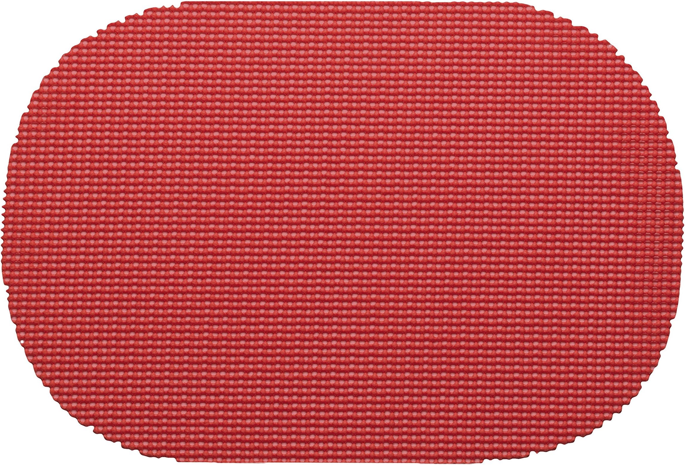 12 Piece Flag Red Placemats,(Set of 12), Machine Washable, Solid Pattern, Oval Shape, Contemporary And Traditional Style, Perfect For Everyday Entertaining, Season Or Holiday Lace Material, Ruby