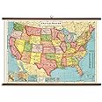 Cavallini Papers United States Map Vintage School Chart