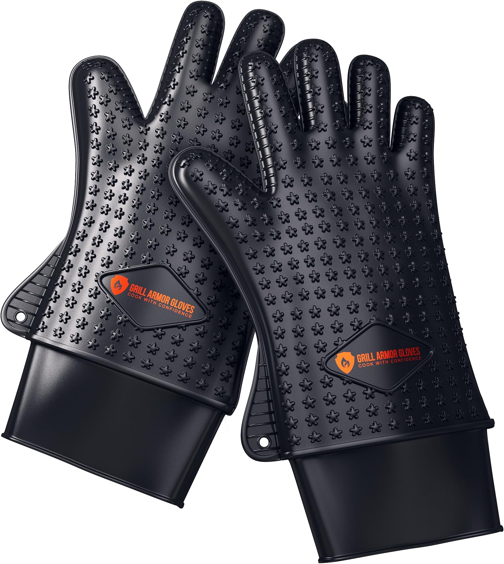 Grill Armor Heat Resistant BBQ Silicone Gloves For Cooking, Grilling, Baking, Smoking