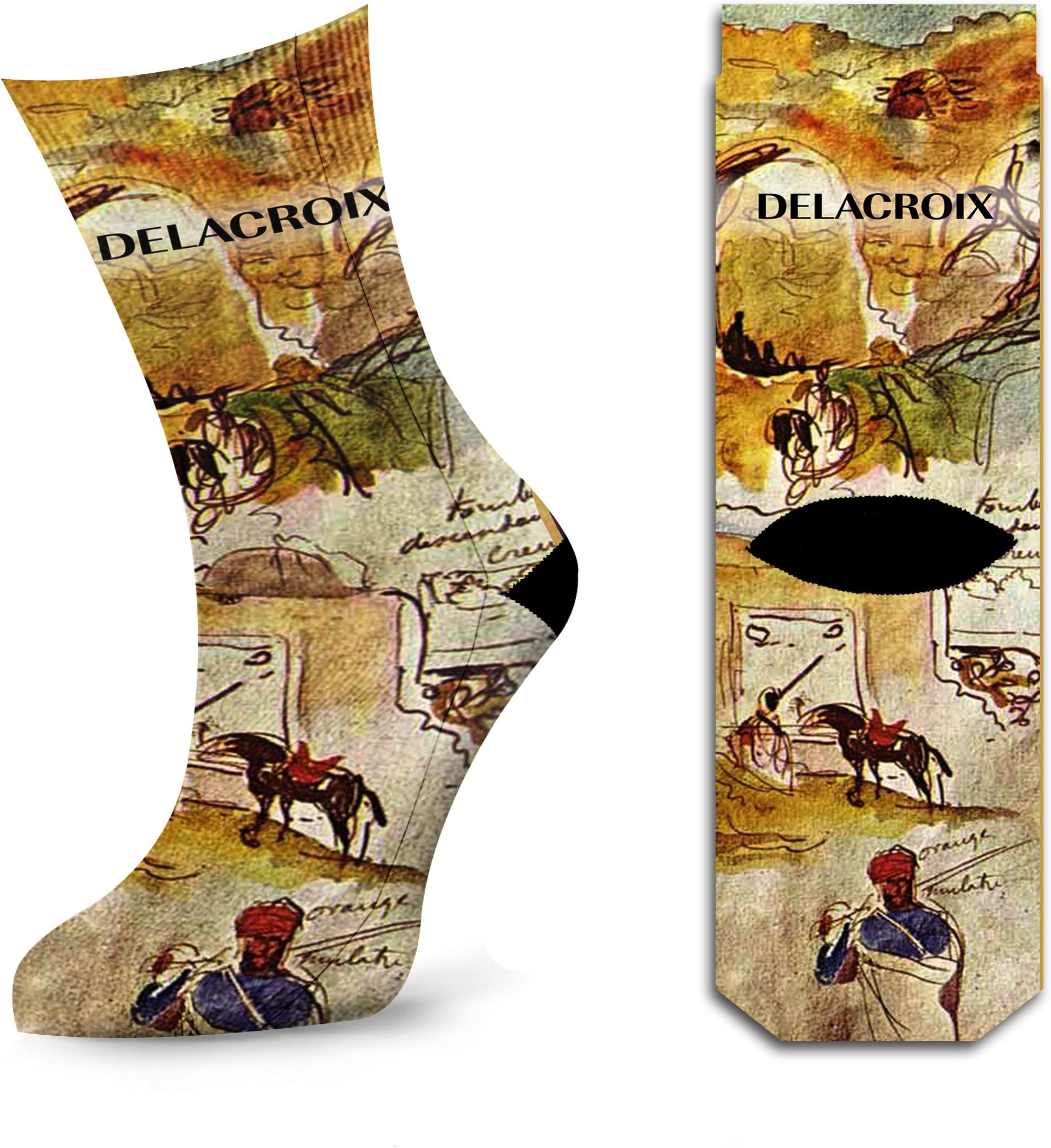 Men's Printed Art Design Crew Funky Patterned Cotton Dry Touch Socks by Samui