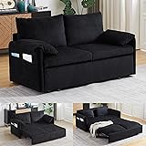 65-Inch Corduroy Loveseat Sofa with Pull Out