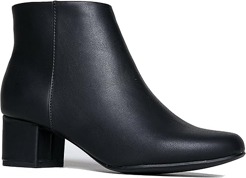 Amazon Com J Adams Low Heel Ankle Boot Casual Zip Up Bootie