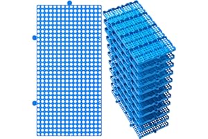 XYVOLTIC 10 Packs Lightweight Plastic Pallets for Basement Storage, 23.6" x 11.8" x 1.18" Small Stage Platform for Garage, Attic Flooring-Blue