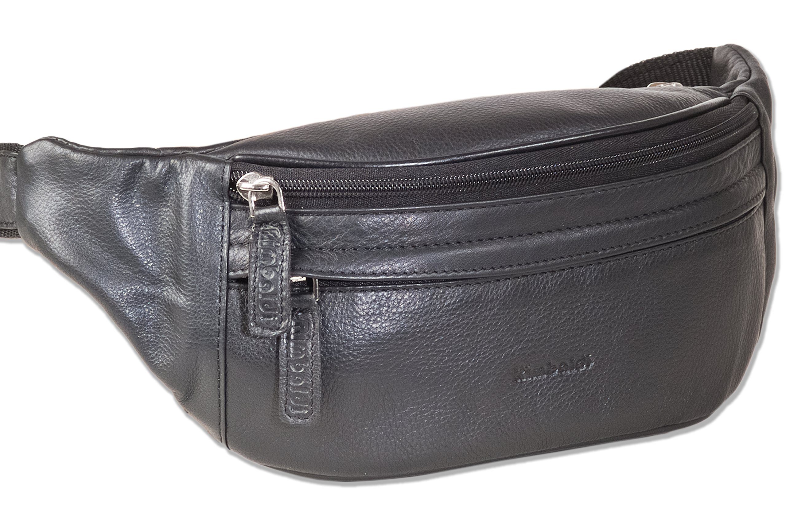 Rimbaldi - Exclusive belt bag with lots of space, made from fine, soft high quality nappa leather in black