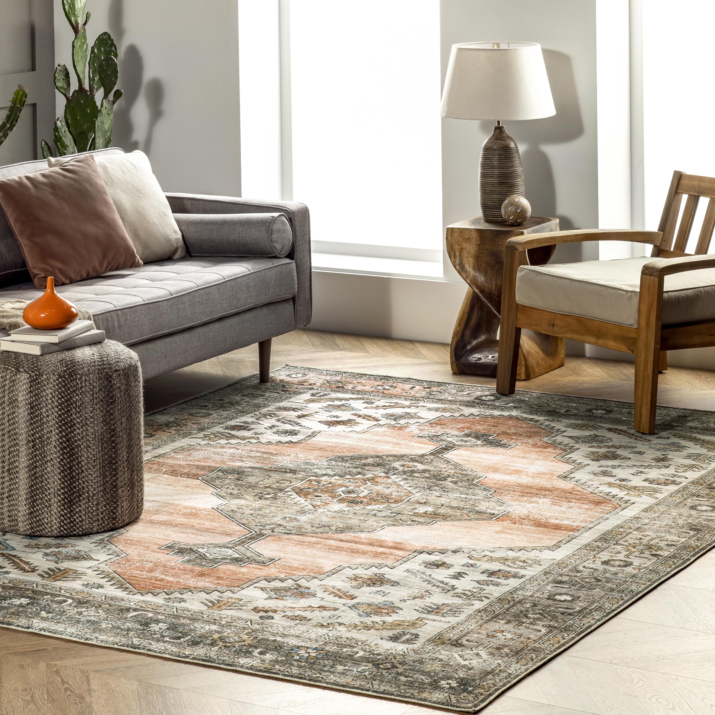 nuLOOM Area Rug, Polypropylene, Peach, 4 ft x 6 ft — image 1