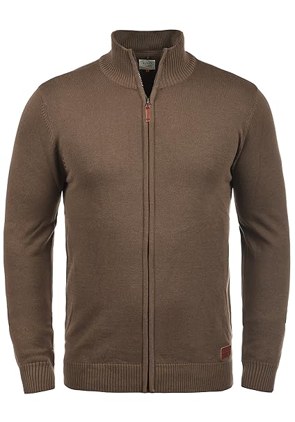 Blend Norman Herren Strickjacke Cardigan Feinstrick Mit Stehkragen Und Reißverschluss