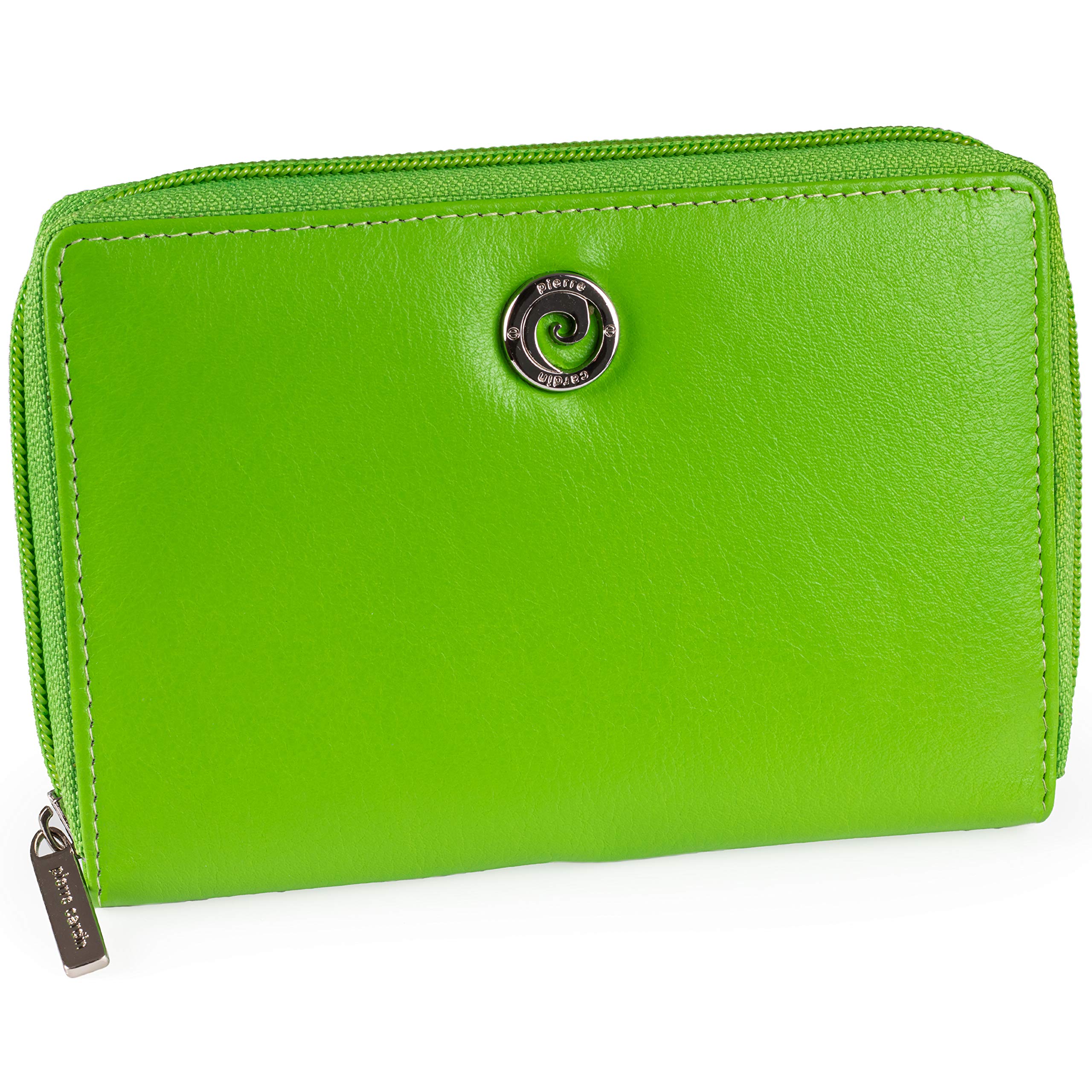 Pierre Cardin Women's Genuine Leather Mobile Phone Purse - Nappa Dual 2 Section Soft, Smooth, Durable & Crease Proof Ladies Wallet (Light Green)
