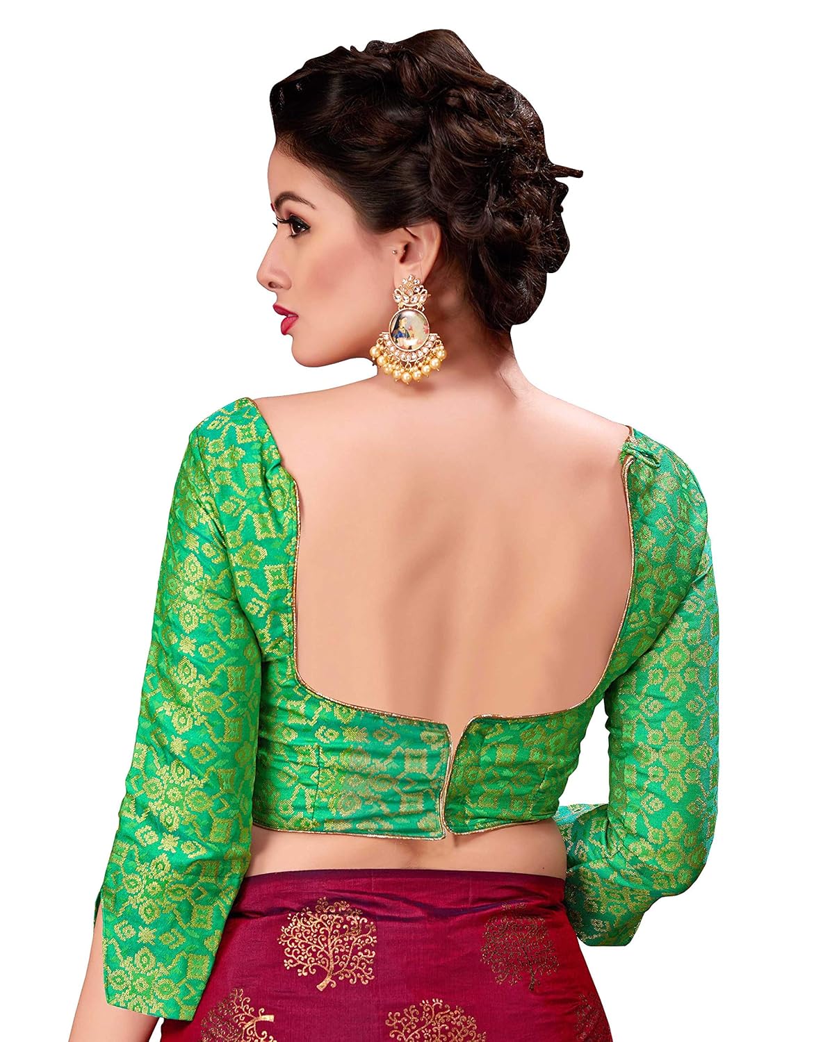 monjolika fashion women's two tone silk saree(35500_wine_freesize)