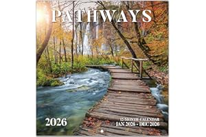 TAJA 2026 Calendar, Pathways/Trail Monthly Wall Calendar 2026 Runs from Nov 2025 – Dec 2026, Hanging Wall Calendar, 11.6" x 24"Opened, Full Page Layout for Organizing, Perfect Present