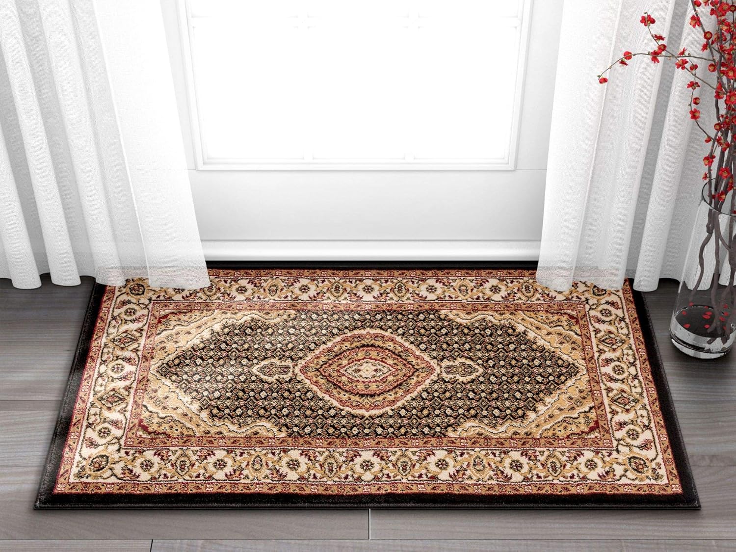 Well Woven Gallery Medallion Black Traditional Oriental