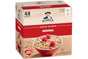 Quaker Instant Oatmeal, Original, Individual Packets, 0.98 Ounce , 48 Count (Pack of 1 )