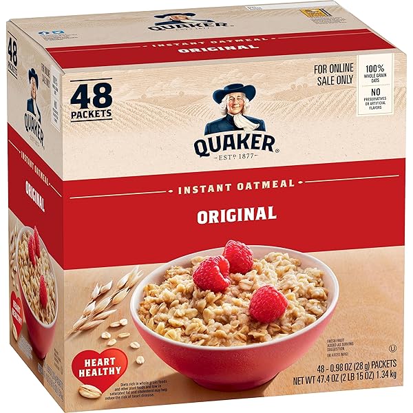 QUAKER INSTANT OATMEAL, ORIGINAL, INDIVIDUAL PACKETS, 0.98 OUNCE...