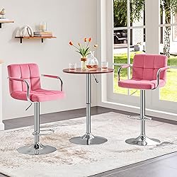 Yaheetech Counter Height Bar Stools Set of 2 Velvet