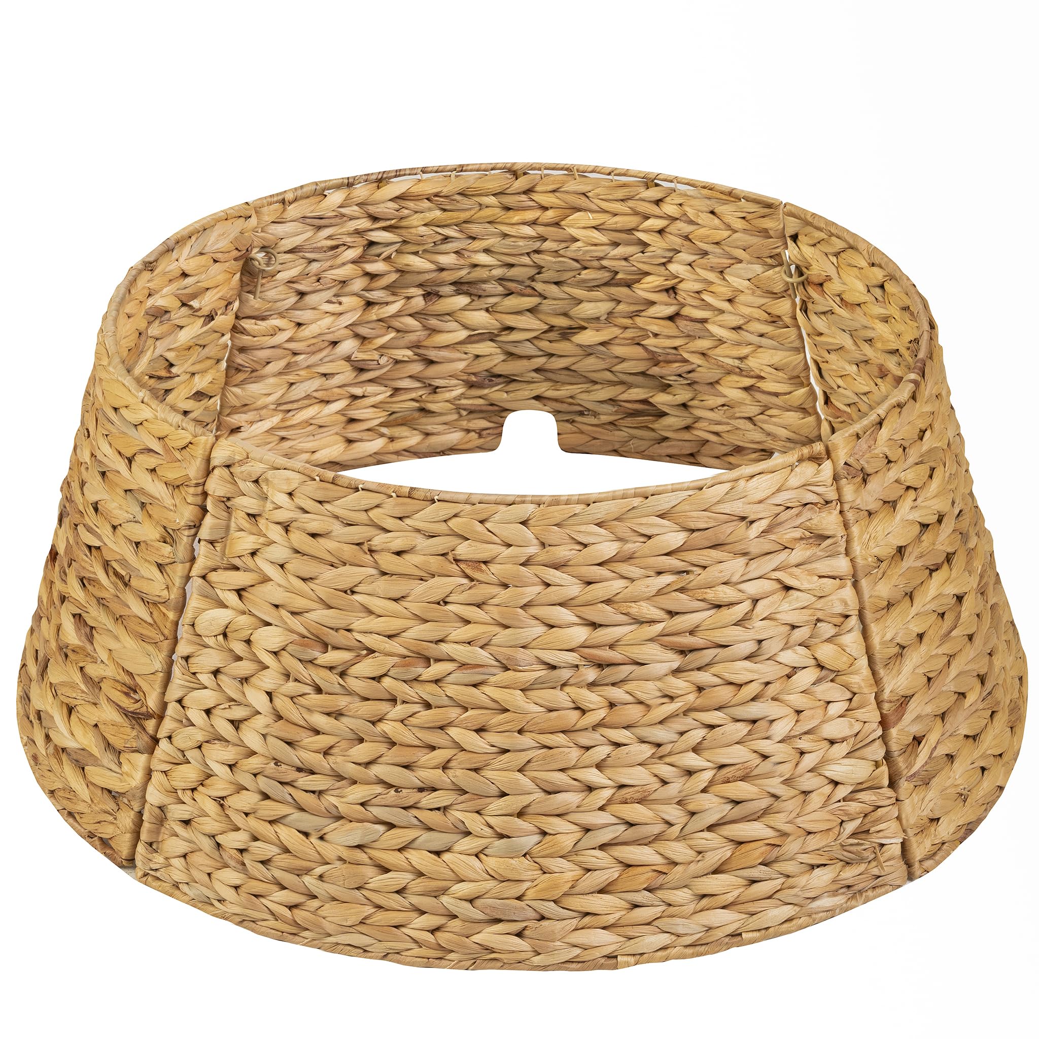 Photo 1 of KOLWOVEN 24in Christmas Tree Collar, Christmas Tree Ring Adjustable Water Hyacinth Skirt, Christmas Tree Skirt for Decoration, Base Protection from Pets (Water Hyacinth)