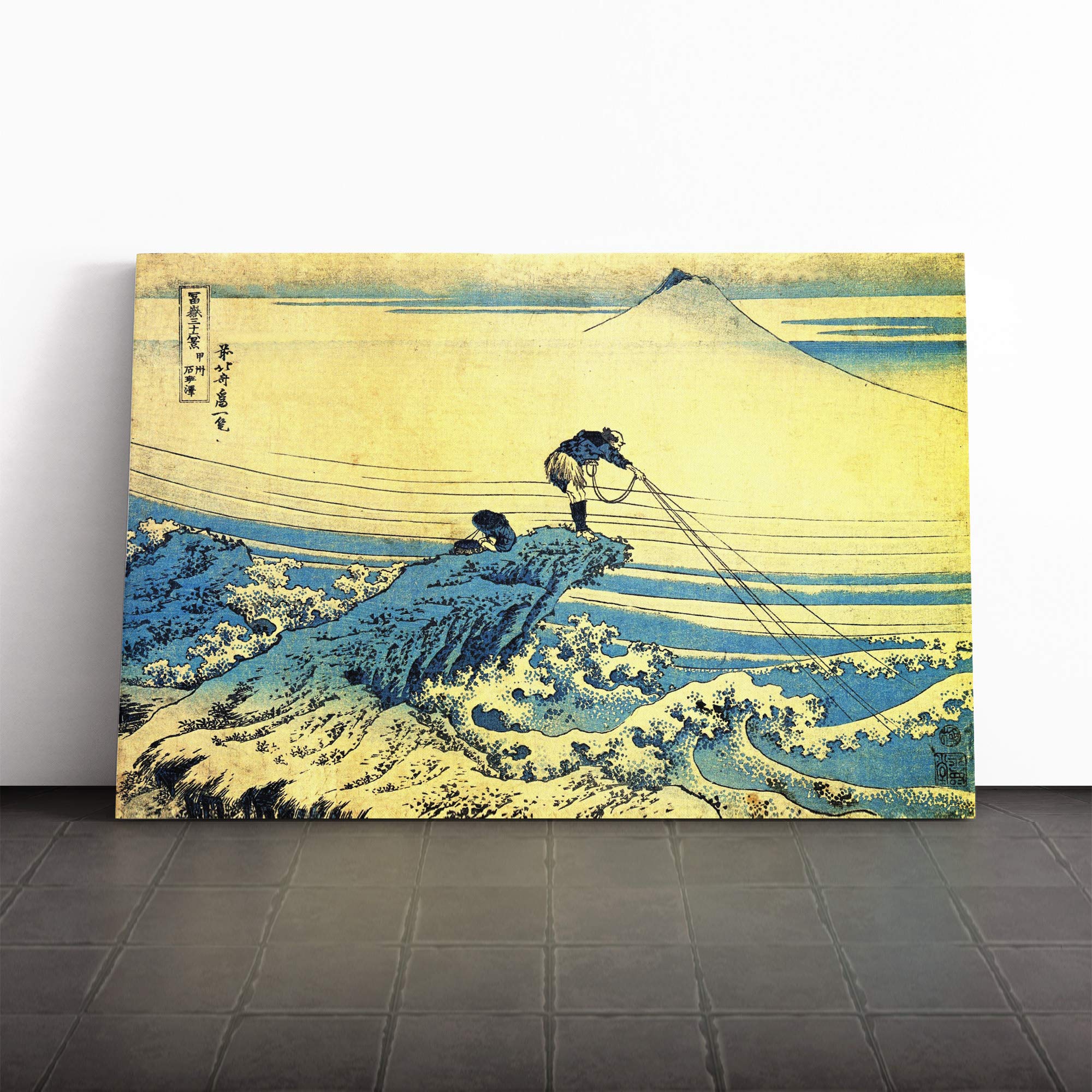 Wall Hokusai Kai Province Japanese Oriental Art Vol.2 Canvas Print | Gallery Wrapped 30mm Frame Wall Art | 20x14 inches | Ready to Hang | Asian Picture | Living Room Bedroom Lounge Office