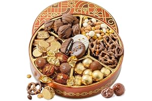 Holiday Chocolate Gift Basket- Thanksgiving and Christmas Nut and Candy Gift Box for Men, Women, Families, Corporate- Bonnie and Pop
