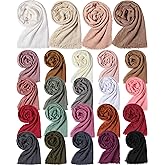 ramede 24 Pcs Women Hijab Scarfs Soft Scarf Shawl Lightweight Long Wraps for Whole Season, 24 Colors