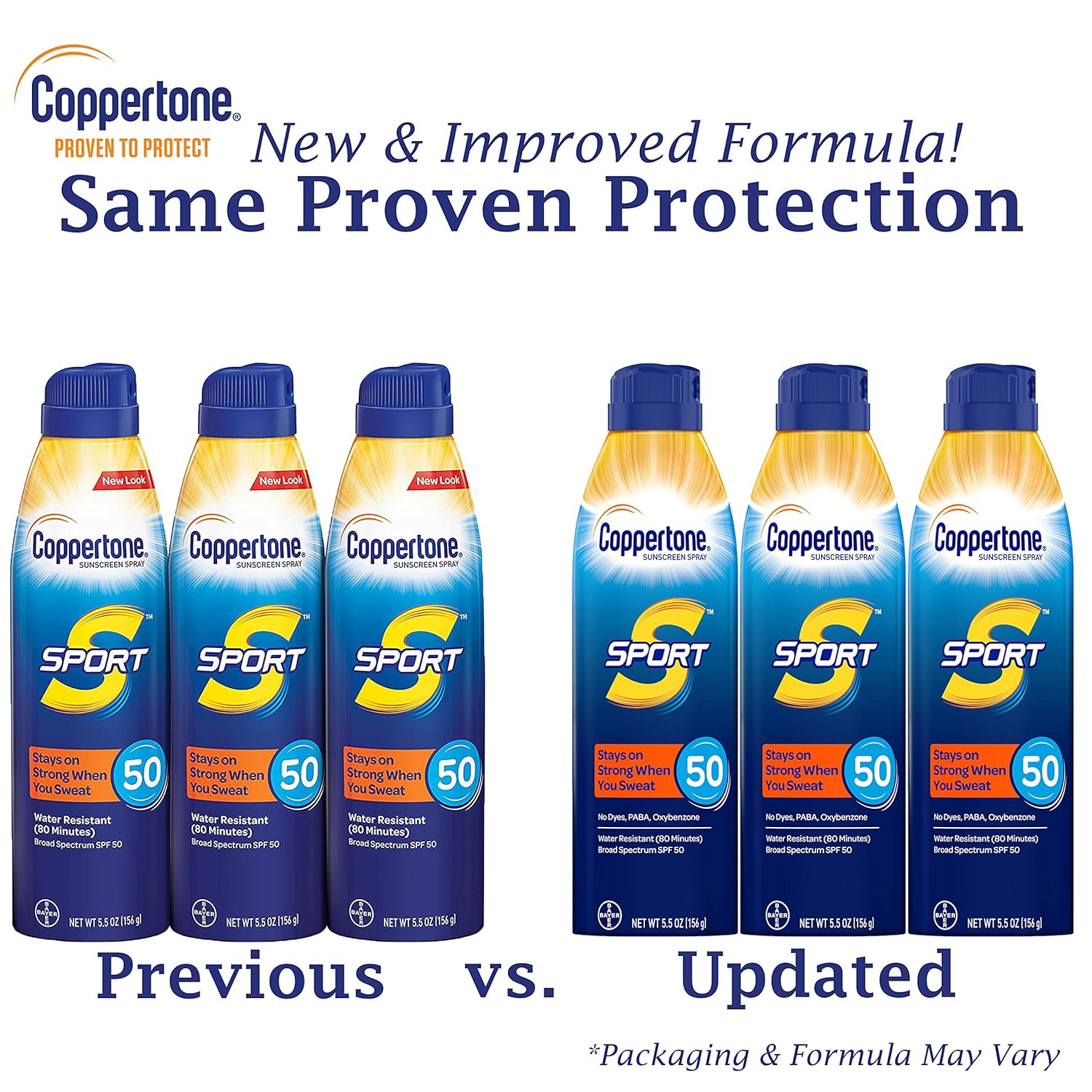 Coppertone Sport Continuous Sunscreen Spray Broad Spectrum SPF 50 Multipack (5.5 Ounce Bottle, Pack of 3): Beauty