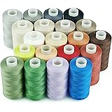Simthread 20 Colors All Purposes Cotton Quilting Thread 50wt 3 Plies for Piecing Sewing Embroidery etc - 550 Yards Each