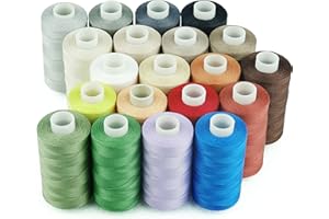 Simthread 20 Colors All Purposes Cotton Quilting Thread 50wt 3 Plies for Piecing Sewing Embroidery etc - 550 Yards Each