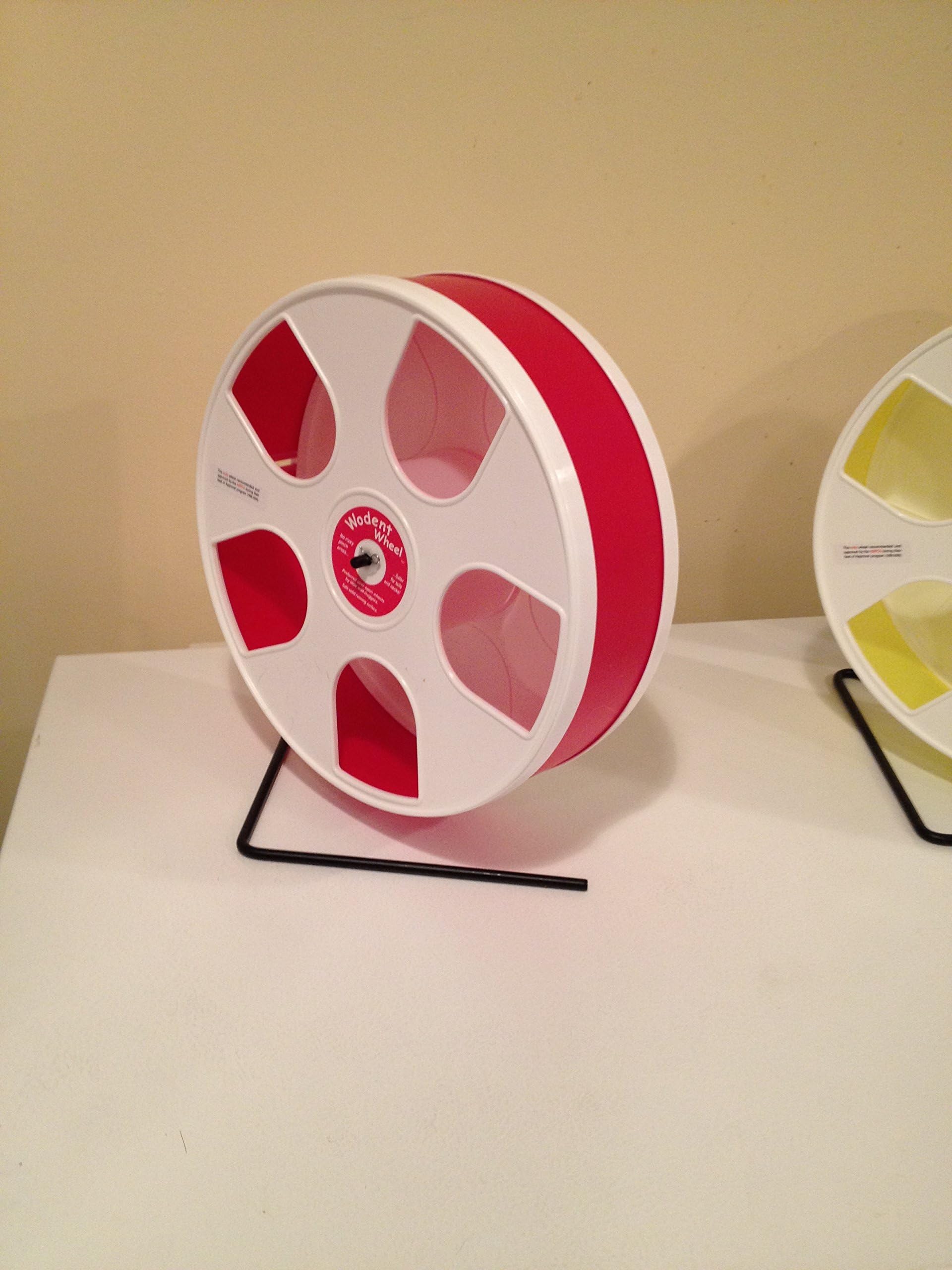 Sugar  Gliders USA 11"" WODENT Exercise Wheel for Small Animals RED/White (Total Height 12.3")