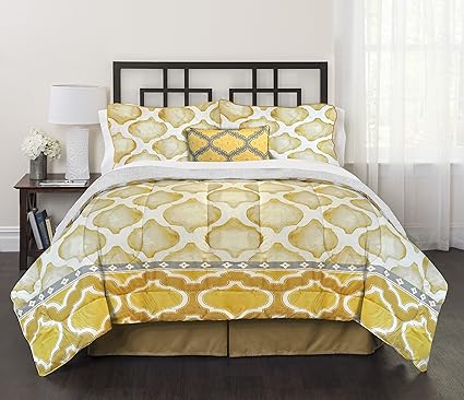 Amazon Com Stylehouse Metro Mustard Bedding Set 4 Piece King