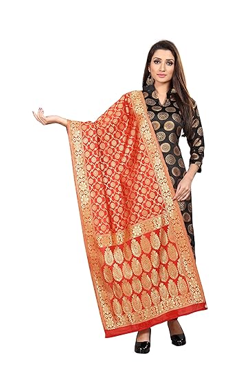 Anand Sarees Womens Woven Design Silk Dupatta