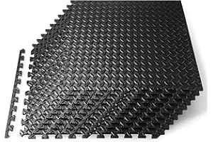 SQUATZ Thick Puzzle Exercise Mat Foam Interlocking Tiles Protect Floors from Gym Equipment Exercise, Durable Non-Skid Texture, Kid Baby Family Safe Easy to Assemble