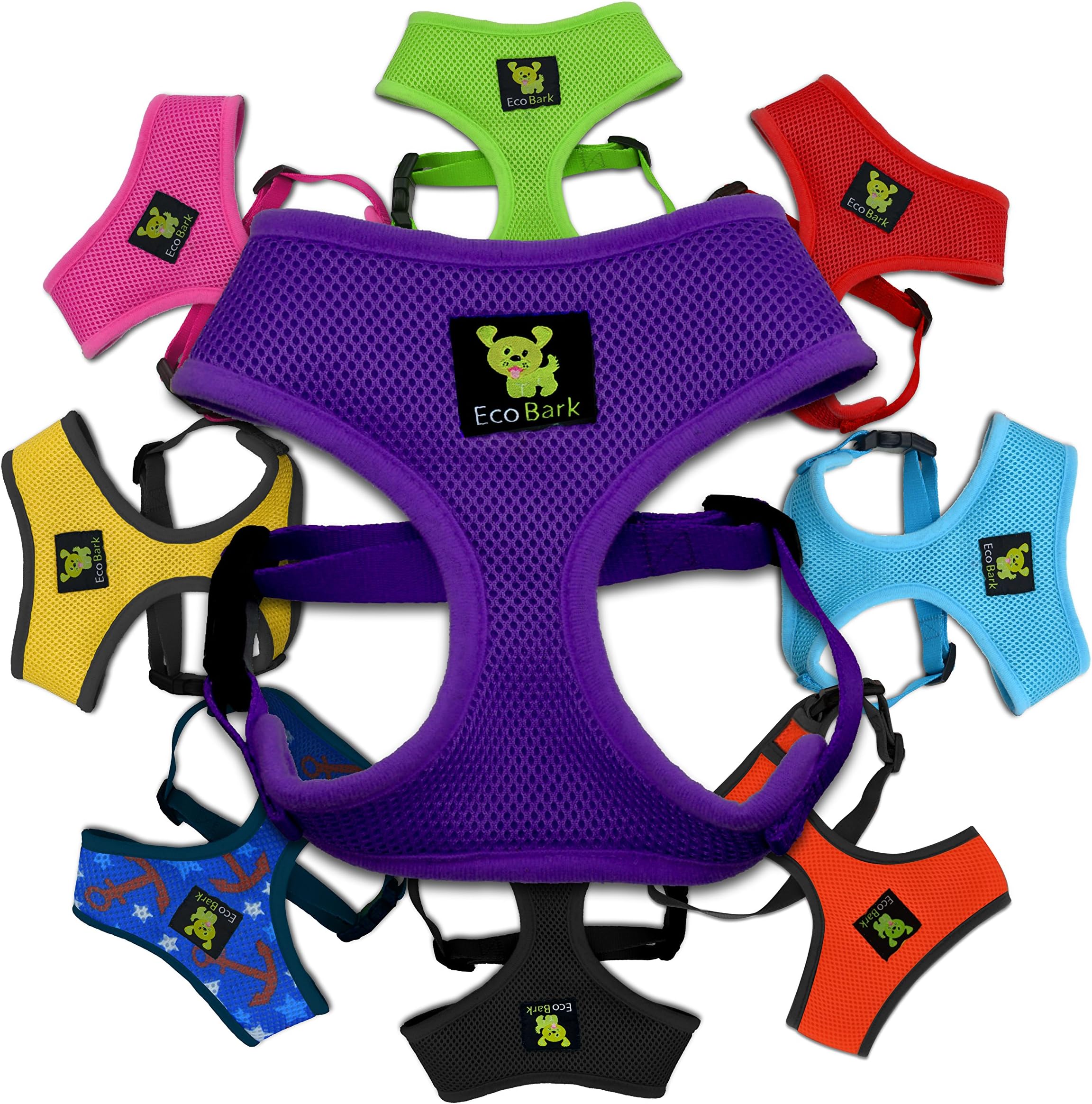 Classic Dog Harness Innovative Mesh No Pull No Choke Design Soft Double Padded Breathable Vest for Eco-Friendly Easy Control Walking Quick Release for Puppies Toy Breeds & Medium Dogs (Med, Purple)