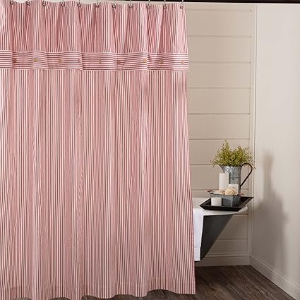 Amazon Com Piper Classics Farmhouse Ticking Stripe Shower Curtain